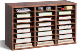 Vevor Wooden Literature Organizer 24 Διαμερισμάτων Αφαιρούμενα Ράφια Σκούρο Καφέ