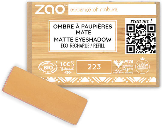 Zao Organic Makeup Eye Shadow Matte in Solid Form 223 Camel 1.3gr