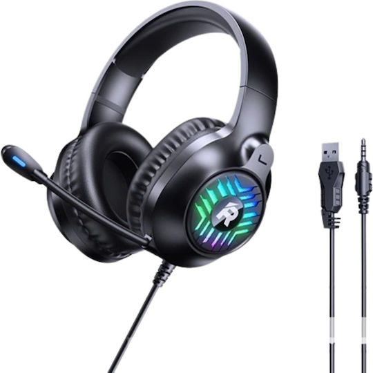 Remax RM-705 Over Ear Gaming Headset cu conexiune 2,5mm / USB Negru