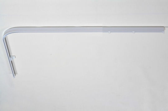 Duschvorhangstange Vorhangschiene Wandmontiert aus Aluminium Weiß 100x100εκ.