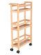 Estia Bamboo Essentials Wooden Kitchen Trolley 3 Tiers Beige 36x15x74cm
