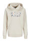 Kids Sweatshirt with Hood and Pockets Beige