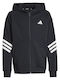 Kids Sweatshirt Cardigan With Hood And Pockets Black Future Icons 3-Stripes