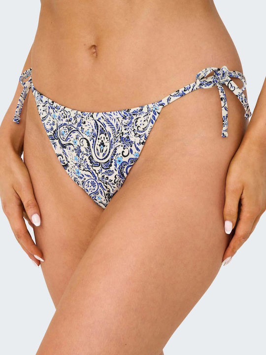 Only Bikini Slip με Κορδονάκια Multi