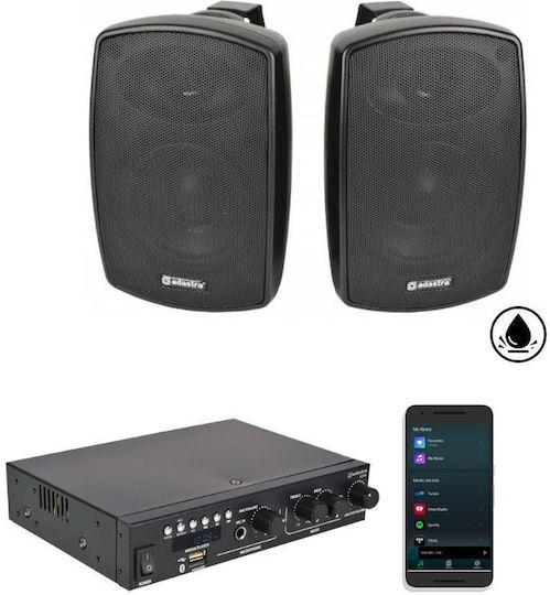 Adastra Πακέτο 2 Σετ Ηχεία Εγκαταστάσεων 30W με Bluetooth Μαύρα
