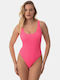 One Piece Swimsuit With Removable Padding Fuchsia