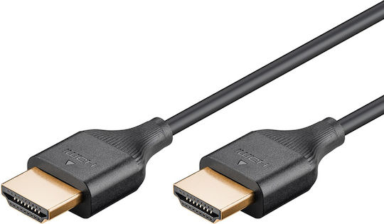 Goobay HDMI 2.0 Premium High Speed 4K 60Hz HDR Cable HDMI male - HDMI male 2m Μαύρο