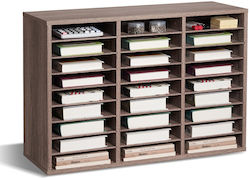 Vevor Wooden Literature Organizer 27 Διαμερισμάτων Αφαιρούμενα Ράφια Μαύρο-γκρι