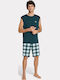 Men's Sleeveless Pyjamas Pijadore P Green Pjdr1819-1-green