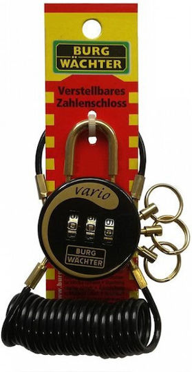 Burg Wachter Padlock Brass Combination 35mm Black 1pcs