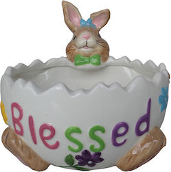Easter Ceramic Bowl Colour Rabbit 17cm