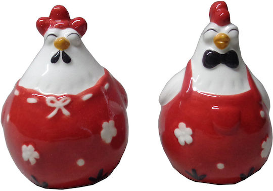 Easter Salt and Pepper Set 2pcs Ceramic Poulle Rouge