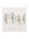 Metal Wall Hanger 4 Hooks Silver H9318-4 44x5x16cm