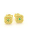 Silver Union Earrings made of Silver Gold Plated with Stones