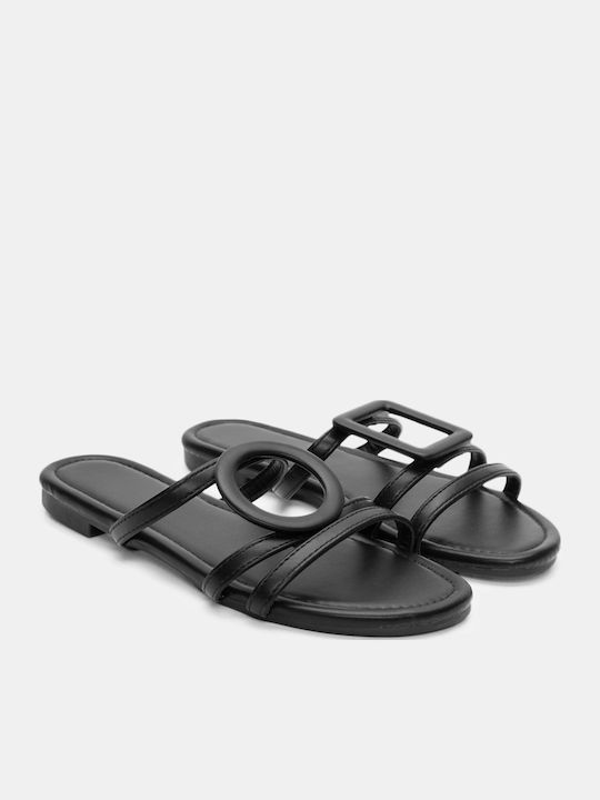 Luigi Women's Flat Sandals in Black Color