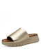 Leather Women's Flat Sandals Anatomic in Gold Color