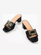 Mules with Heel in Black Color
