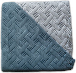 Hotel Bedspread Single M240xP160cm Petrol Blue
