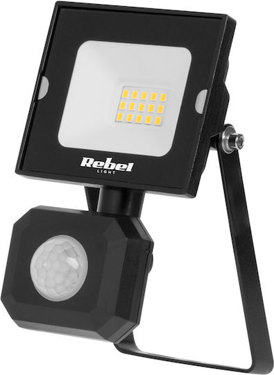 Rebel Proiector LED Etanș 10W Alb Rece 6500K cu Senzor de Mișcare IP44