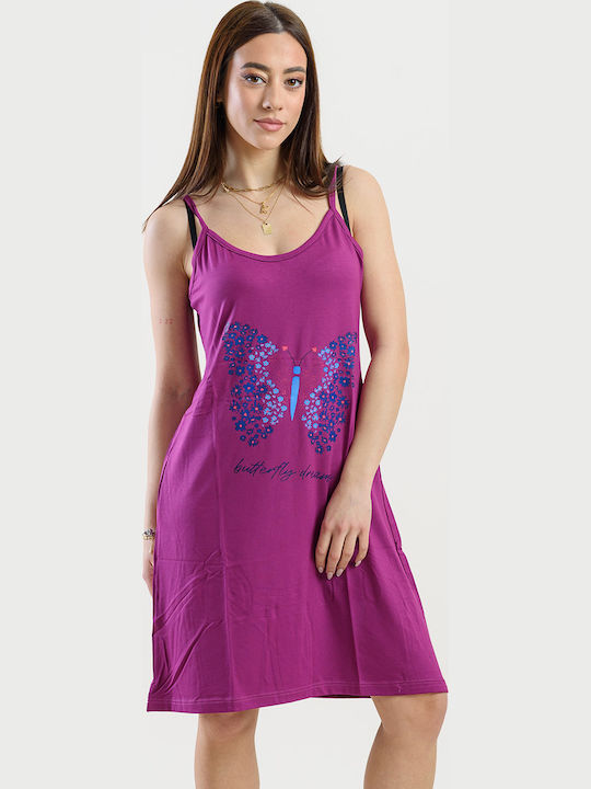 Cherry Sommer Damen Nachthemd Burgundisch
