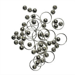 Inele Decorative pentru Păr Ball Cosmofan Argintii