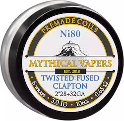 Mythical Vaperstwisted Fused Clapton Ni80 0.65 Ohm Mythical Vaperstwisted Fused Clapton Ni80 0.65 Ohm