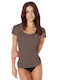 Women's Short Sleeve T-Shirt Brown-mocha