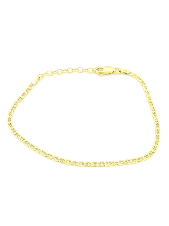 Silver Union Дамска Сребърна Златна Гривна 19см