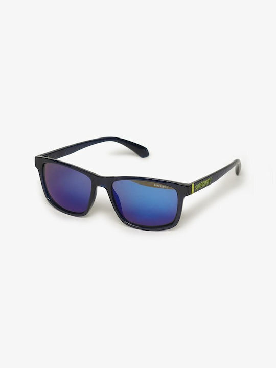 Superdry Men's Sunglasses with Black Plastic Frame and Blue Mirror Lens Y9710010A-G1U