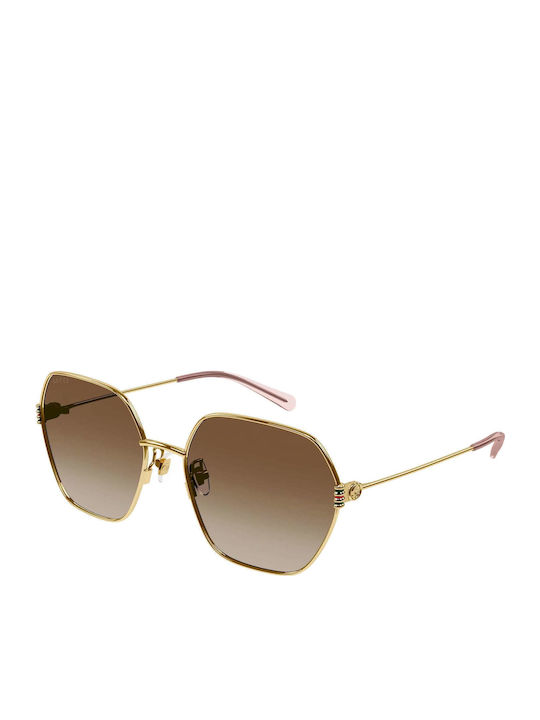 Gucci Unisex Sunglasses with Gold Frame and Gold Lens GG1285SA002