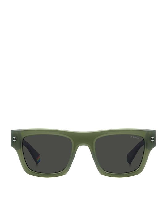 Polaroid Unisex Sunglasses With Green Horn-Rimm...