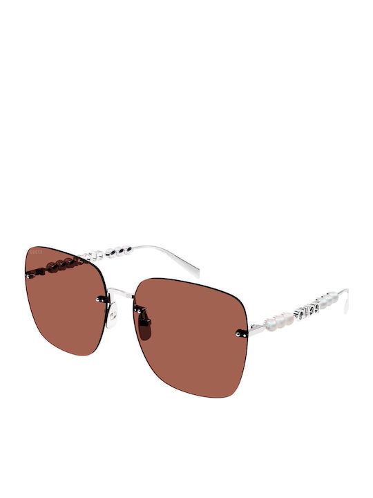 Gucci Unisex Ochelari de soare cu Argintiu Cadr...