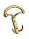 Viobrass Metal Wall Hanger 3 Hooks Gold 10.7x12.3cm