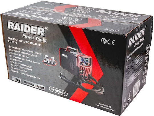 Raider Welding Machine Inverter MIG / MAG / TIG / MMA with Maximum Welding Current 160A and Duty Cycle 60%