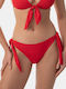 Bikini Slip με Κορδονάκια Κόκκινο