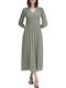Rochie De Vară Midi Verde Măsliniu Green