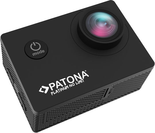 Patona Life SL4 3K Action Camera 4K Ultra HD Underwater (with Case) with Screen 2" and Wi-Fi Black