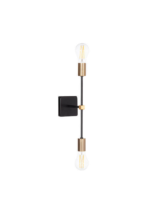 HomeMarkt Saber2 Modern Leuchte Wand mit Fassung E27 Schwarz 10cm