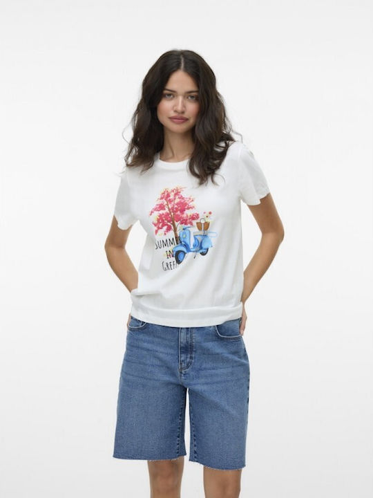 Vero Moda Francis Ss Γυναικείο T-shirt Snow Whi...