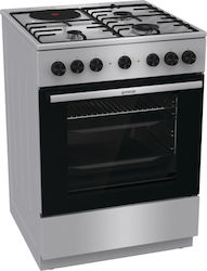Gorenje Ελεύθερη με Εστίες Φυσικού Αερίου & Ρεύματος Inox GK6B42XD Gorenje Ελεύθερη με Εστίες Φυσικού Αερίου & Ρεύματος Inox GK6B42XD
