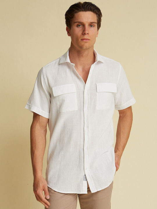 Dors Short-sleeved Cotton Shirt White