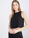 Damen Sommer Bluse Leinen Black