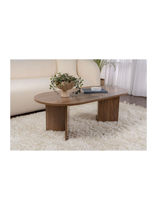 Oval Central Coffee Table Sable Wooden Walnut W...