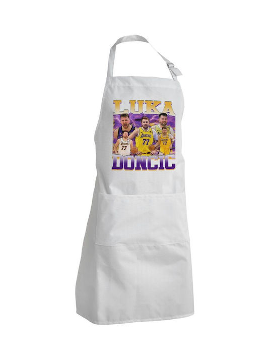Koupakoupa Luka Doncic Basketball Ποδιά Κουζίνας Λευκή 22x40cm KP_29299_apron-bbq-adult