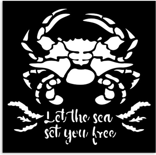 Thick Stencil 12x12cm Stamperia Silent Sea Crab