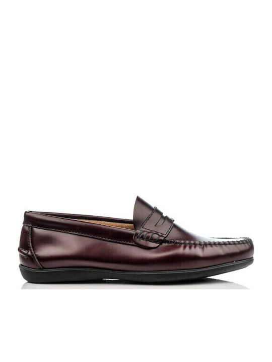 Δερμάτινα Γυναικεία Loafers σε Μπορντό Χρώμα