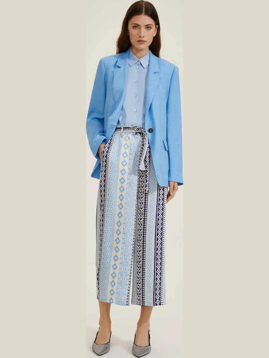Women's Fabric Capri Trousers Blue