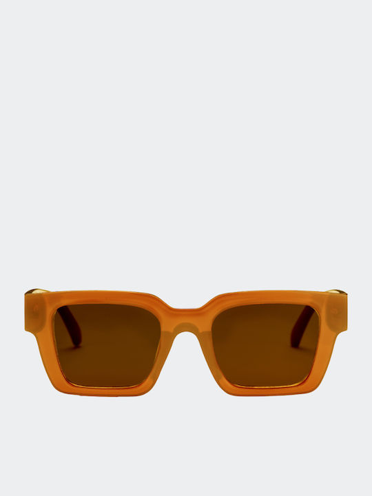 Chpo Women's Sunglasses with Brown Plastic Fram...