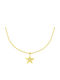 Eforo Charm mit Design Stern aus Gold 9 K mit Zirkon