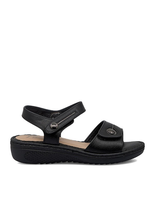 Parex Women's Flat Sandals with Strap in Black ...
